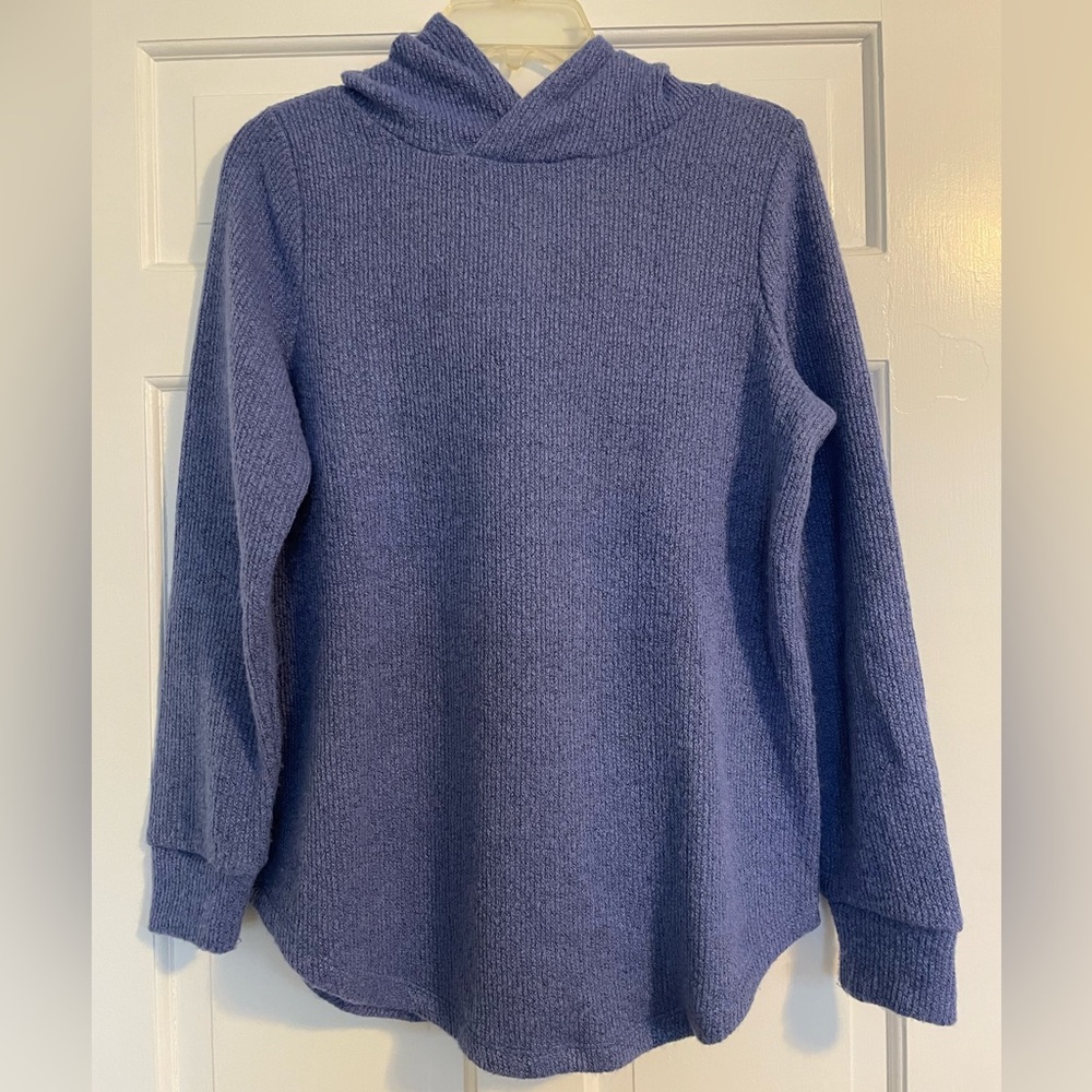 LOFT Blue Sweater with Hood. EUC. Size M.